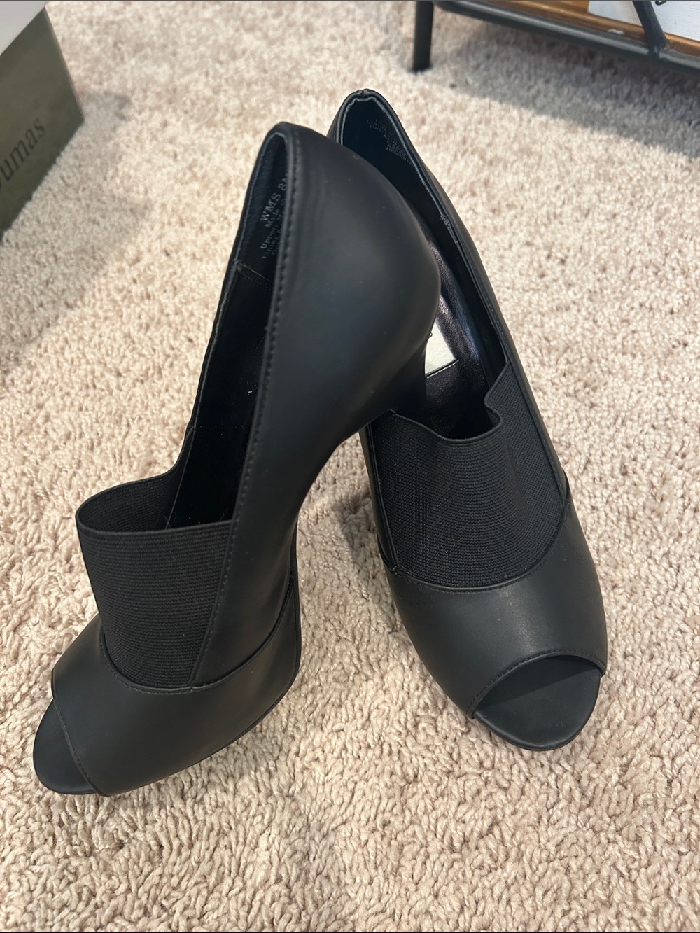 Simply Vera Vera Wang Black Peep-Toe Pump with Elastic Panel